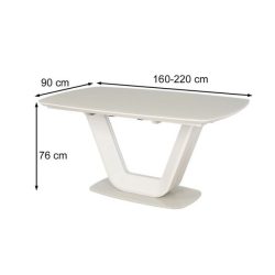   Rozkladací jedálenský stôl Armani 160 – 220 cm / Krémová