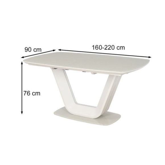 Rozkladací jedálenský stôl Armani 160 – 220 cm / Krémová