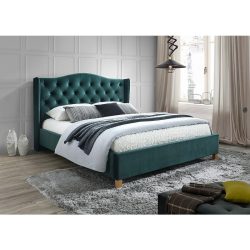 Posteľný rám Agapito 160 cm Zamat / Tmavozelený
