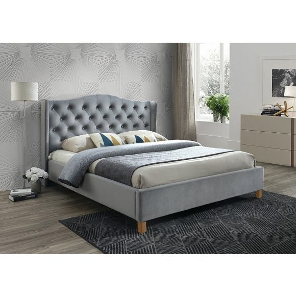 Posteľný rám Agapito 160 cm Zamat / Sivý