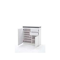  Komoda s policami a zásuvkami Aston 91 x 97 x 38 cm / Matná Biela / s LED osvetlením