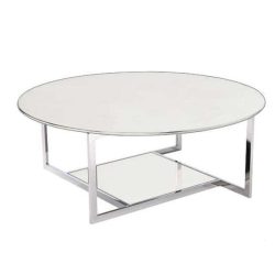 Konferenčný stolík Circdrado 110 cm / Biela
