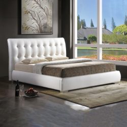 Posteľný rám Callisto 160 cm Textilná koža / Biela