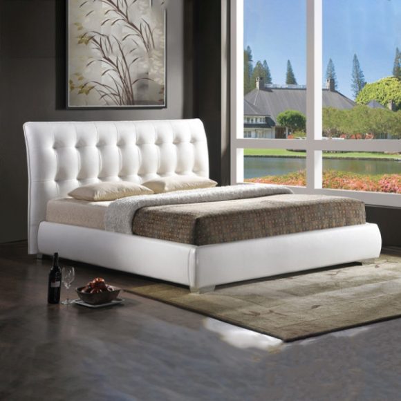 Posteľný rám Callisto 160 cm Textilná koža / Biela