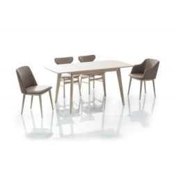   Rozkladací jedálenský stôl Combo II 120 – 160 cm Biela / Bielený dub