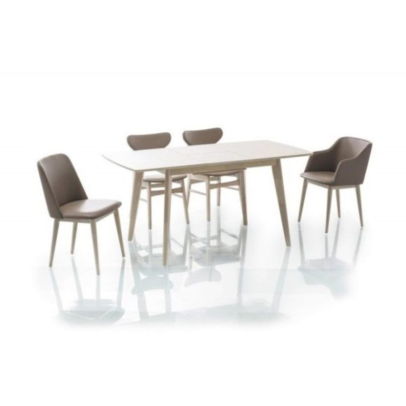 Rozkladací jedálenský stôl Combo II 120 – 160 cm Biela / Bielený dub