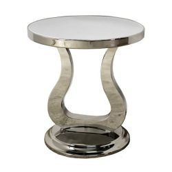 Odkladací stolík Delarpa 50 cm / Biela
