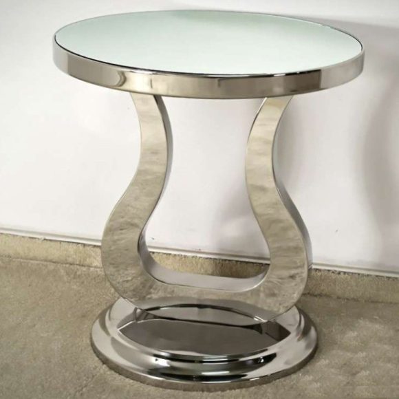 Odkladací stolík Delarpa 50 cm / Biela