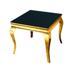 Konferenčný stolík Grazia 60 cm / Čierna / Zlatá