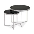 Konferenčný stolík Delia Il 60 cm Čierna / Chróm