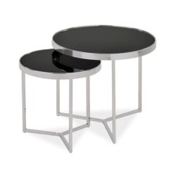 Konferenčný stolík Delia Il 60 cm Čierna / Chróm