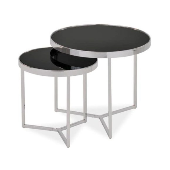 Konferenčný stolík Delia Il 60 cm Čierna / Chróm
