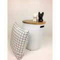 Odkladací stolík Drum / Biela