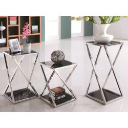   Odkladací stolík – stojan na kvety Glorry 40 x 85 cm / Čierna / Strieborná