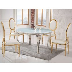 Jedálenský stôl Grazia TH306-6 120 cm Strieborná / Biela