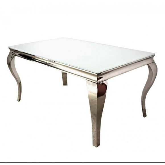 Jedálenský stôl Grazia TH306 150 cm Strieborná / Biela