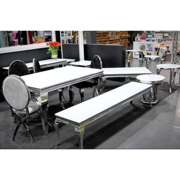 Jedálenský stôl Grazia TH306 150 cm Strieborná / Biela