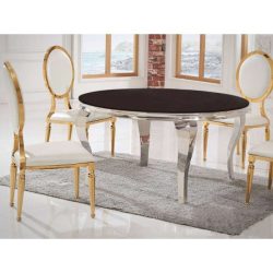   Jedálenský stôl Grazia TH306-6 120 cm Strieborná / Čierna