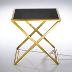 Odkladací stolík Plaza 50 cm Čierna / Strieborná