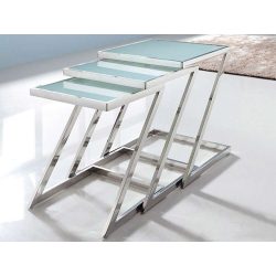   Odkladací stolík – stojan na kvety Florio 37 x 48 cm Biela / Strieborná