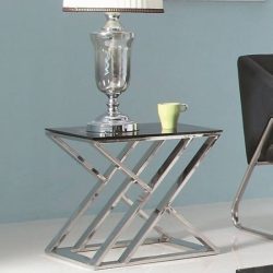 Odkladací stolík Crucifero 50 cm Čierna / Strieborná