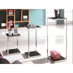   Odkladací stolík – stojan na kvety Glorio 38 x 82 cm / Čierna / Strieborná