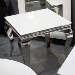 Konferenčný stolík Lazzia 60 cm Biela / Strieborná