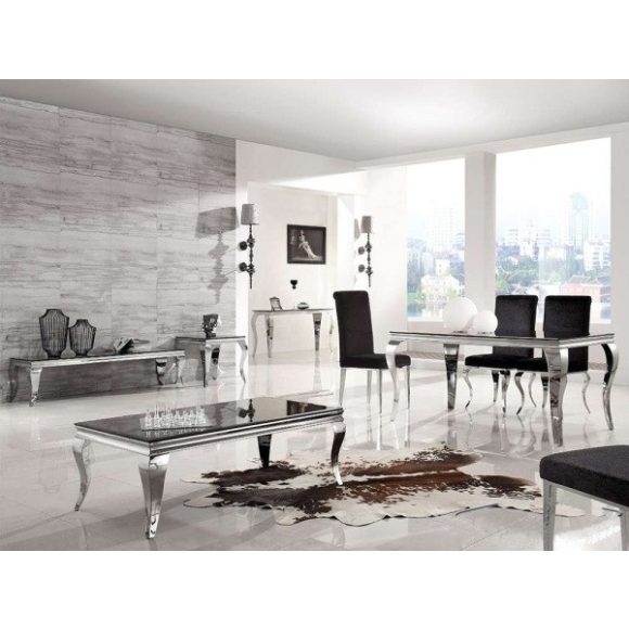 Konferenčný stolík Lazzia 130 cm / Čierna / Strieborná