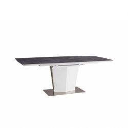   Rozkladací jedálenský stôl Lazzio 160 – 210 cm Sivá / Biela