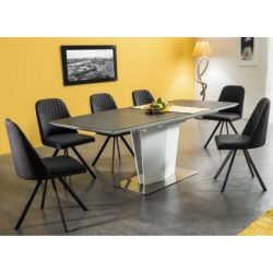   Rozkladací jedálenský stôl Lazzio 160 – 210 cm Sivá / Biela