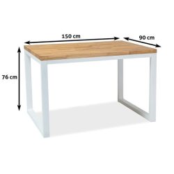 Stôl z dubového dreva Loras II 150 cm / Biela