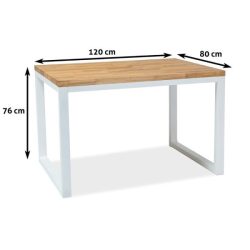 Stôl z dubového dreva Loras II 120 cm / Biela