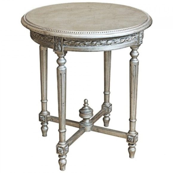 Barokový stôl Lucile 65 cm / Starožitná strieborná