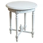 Barokový stôl Lucile 65 cm / Ošúchaná biela