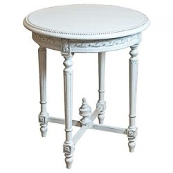 Barokový stôl Lucile 65 cm / Ošúchaná biela