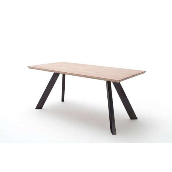 Jedálenský stôl z dubového dreva MILTON 180 cm Čierny oceľový rám