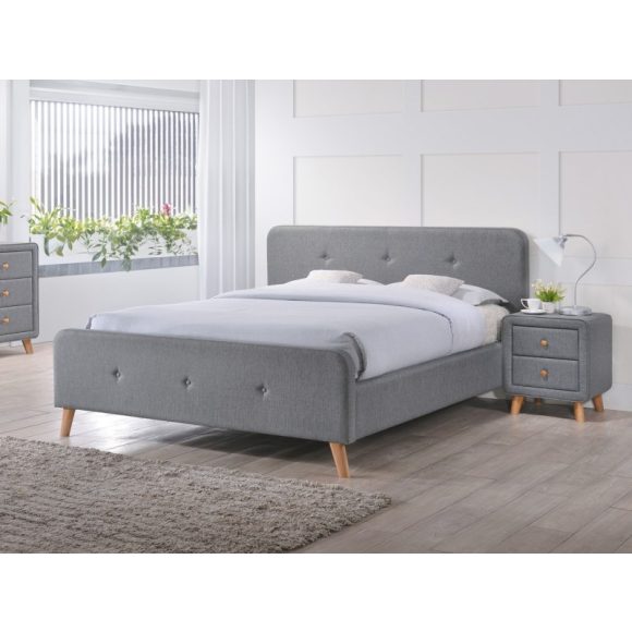 Posteľný rám Marco 140 cm Tkanina / Sivá