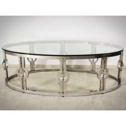   Oválny konferenčný stolík Marquesa 70 x 130 cm / Strieborná