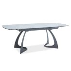   Rozkladací jedálenský stôl Martinez 160 – 210 cm / Keramická doska / Sivá – Čierna