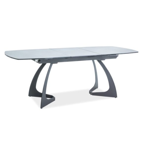 Rozkladací jedálenský stôl Martinez 160 – 210 cm / Keramická doska / Sivá – Čierna