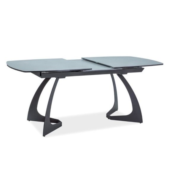 Rozkladací jedálenský stôl Martinez 160 – 210 cm / Keramická doska / Sivá – Čierna