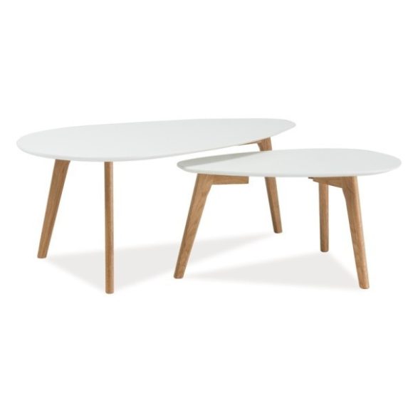 Konferenčný stolík Milan L3 80 cm / Biela