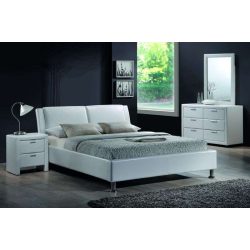 Posteľný rám Mario 140 cm Textilná koža / Biela