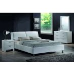 Posteľný rám Mario 160 cm Textilná koža / Biela