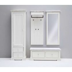 Vešiakový panel Odell 124 x 40 x 30 cm / Borovica / Biela