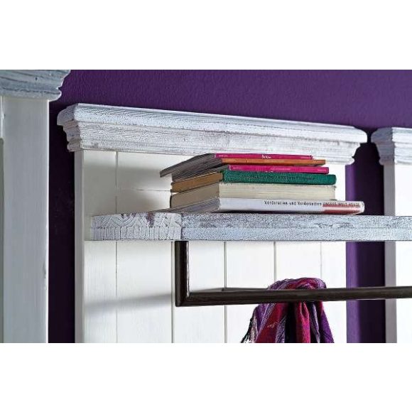 Otvorená komoda Odell 120 x 80 x 40 cm / Borovica / Biela