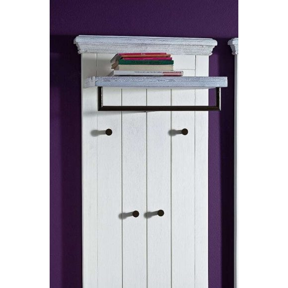 Otvorená komoda Odell 120 x 80 x 40 cm / Borovica / Biela