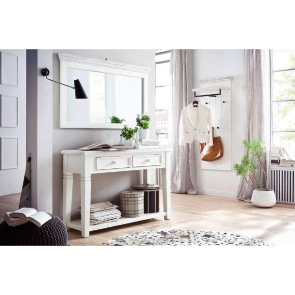 Otvorená komoda Odell 120 x 80 x 40 cm / Borovica / Biela