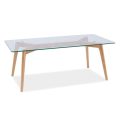 Konferenčný stolík Oslo L2 80 cm Sklo / Dub