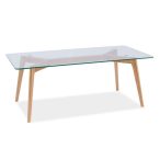 Konferenčný stolík Oslo L2 80 cm Sklo / Dub